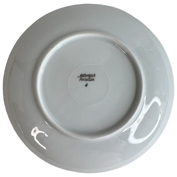 4 Mitterteich Porzellan Salad Side Plates Clock Pattern 7 3/4 IN Germany Vintage - Picture 9 of 13
